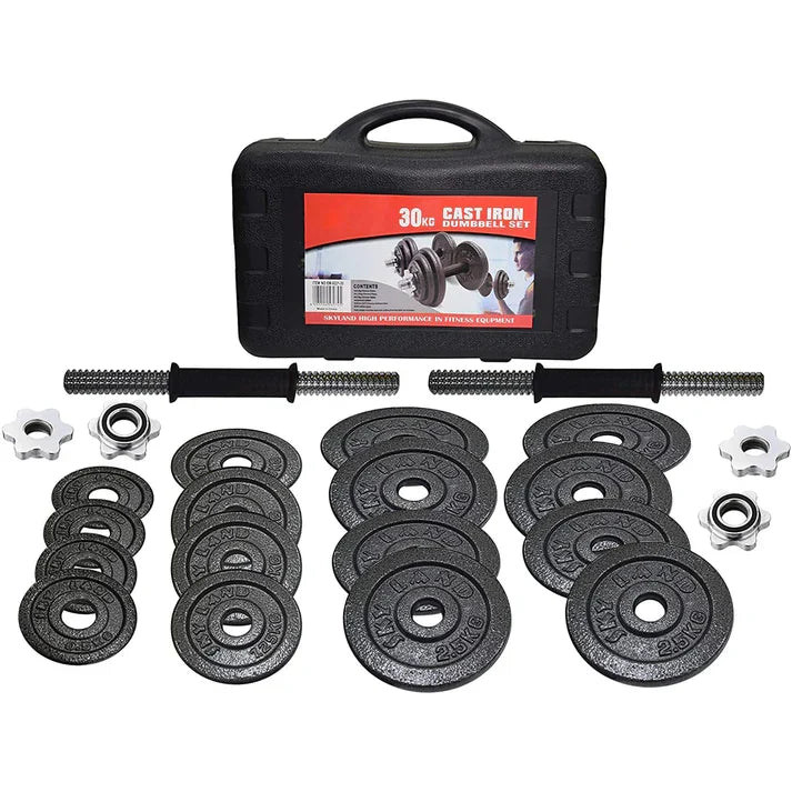 Adjustable Dumbbell & Barbell Weight Sets – 20kg, 30kg, 50kg Sets