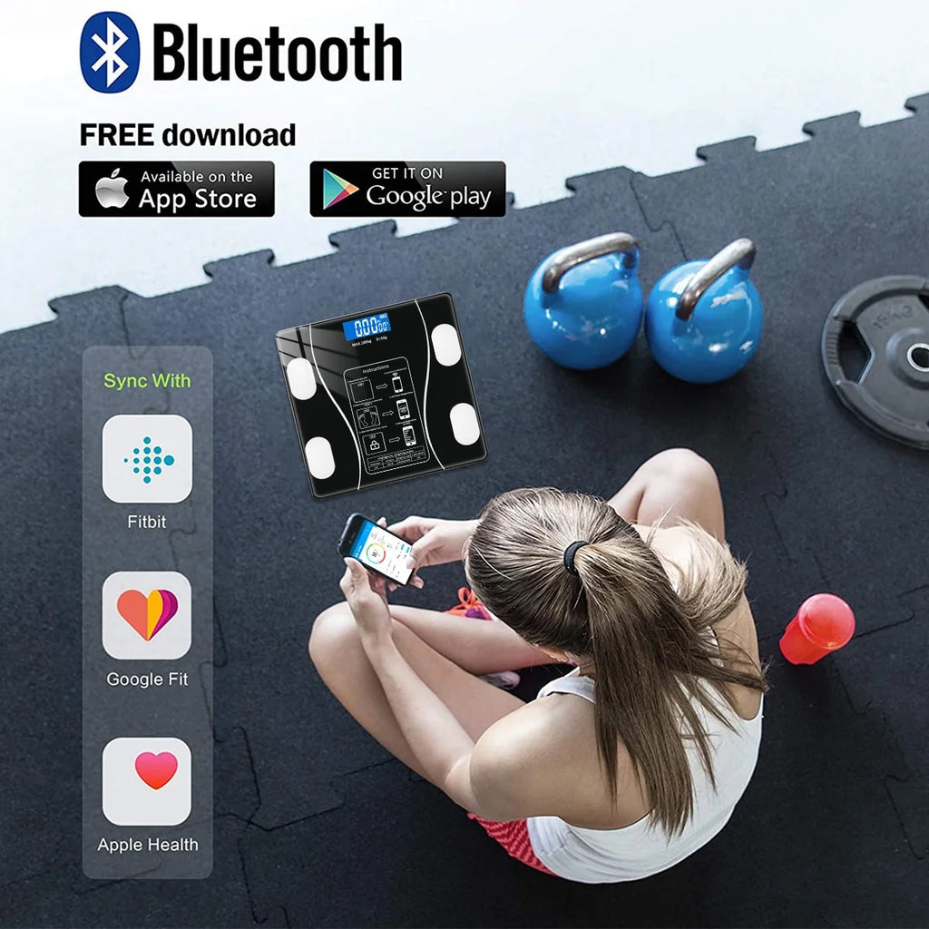 BLUETOOTH SMART BODY FAT SCALE – DIGITAL BATHROOM SCALE WITH APP