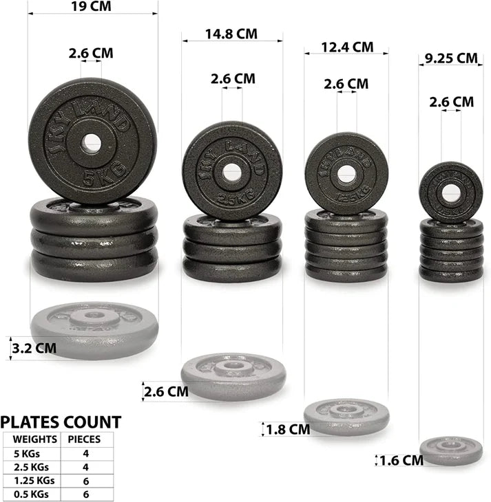 50kg Cast Iron Dumbbells Set