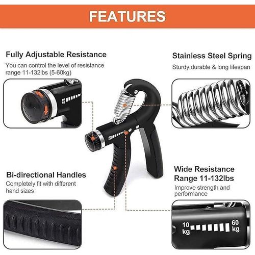 5 IN 1 PCS Hand Grip Strengthener Set Strength Training Equipment Forearm Finger Exerciser, Finger Stretcher, Adjustable Hand Gripper, Exercise Ring & Grip Ball for Injury Rehabilitation,  Athlete, Musicians