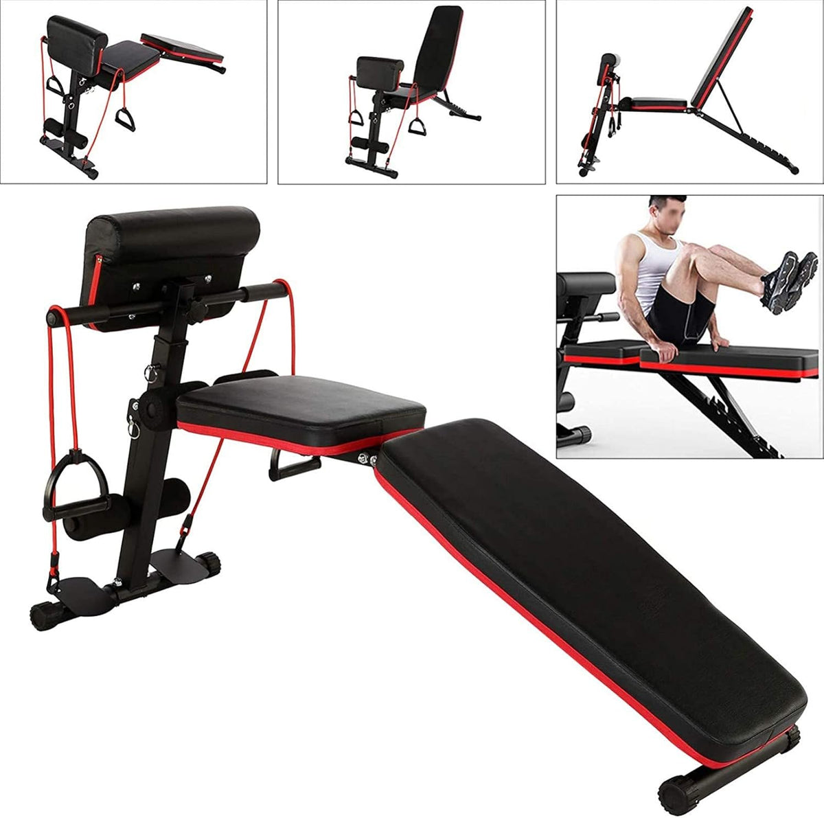 7 LVL Foldable Dumbbell Bench- Adjustable Weight Abdominal Bench Sit?up Fitness Dumbbell Bench Waist Bench