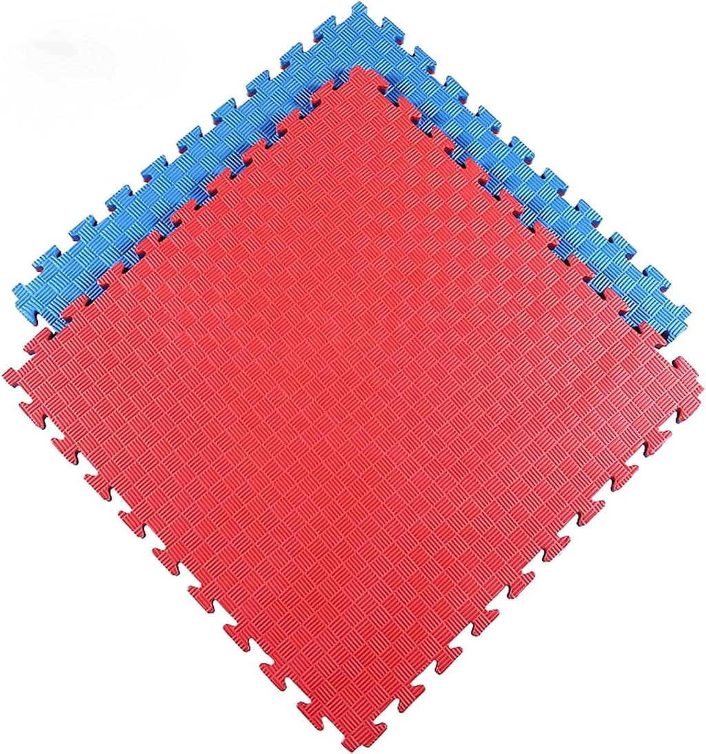 Interlocking EVA Foam, Non-Toxic Foam Floor Mat Tiles, (1 Meter x 1 Meter ),Thickness- 30mm,Red & Blue (4 Mats)