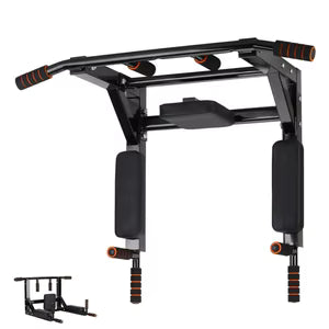 Wall-Mounted Pull-Up and Dip Bar Station