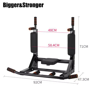 Wall-Mounted Pull-Up and Dip Bar Station